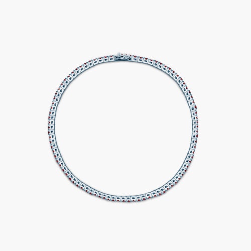Bransoletka tenisowa Luminy 2,3mm: białe złoto, rubiny